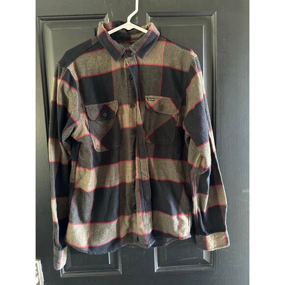 Brixton Men's Bowery Flannel Collared Neck Button Down Shirt Size Medium - Picture 4 of 11